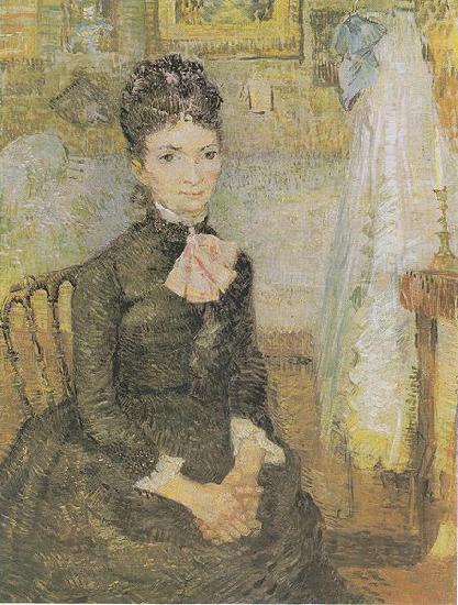 Vincent Van Gogh Woman sitting next to a cradle oil painting image